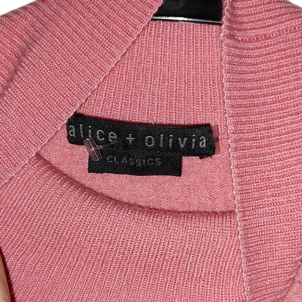 Alice + Olivia Pink Turtleneck Wool Sweater - Picture 4 of 4
